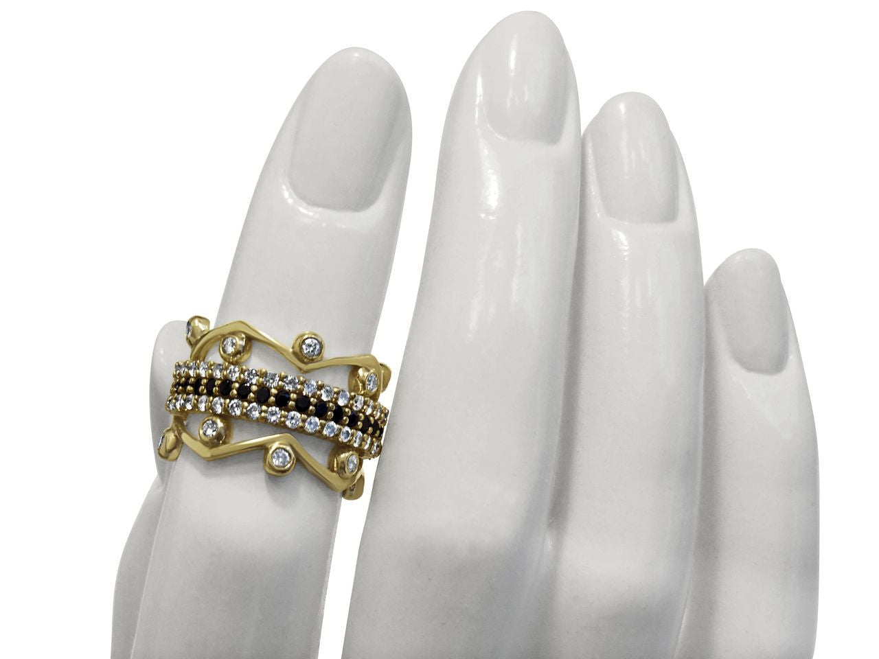 Wave Stacking Rings- 18K Gold with Diamonds.-13