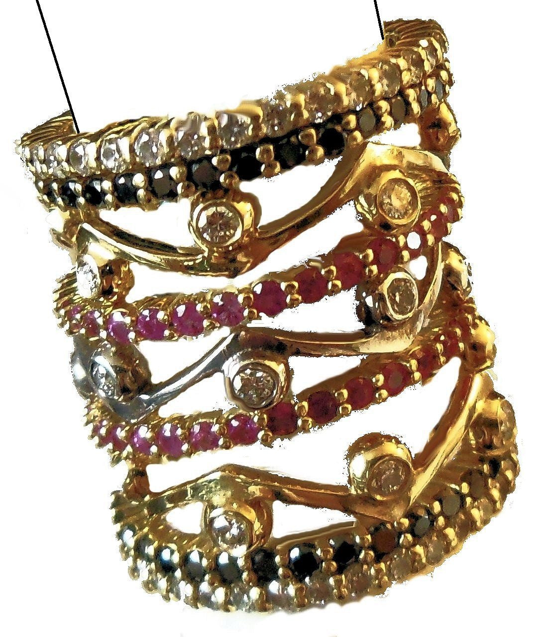 Wave Stacking Rings- 18K Gold with Diamonds.-21