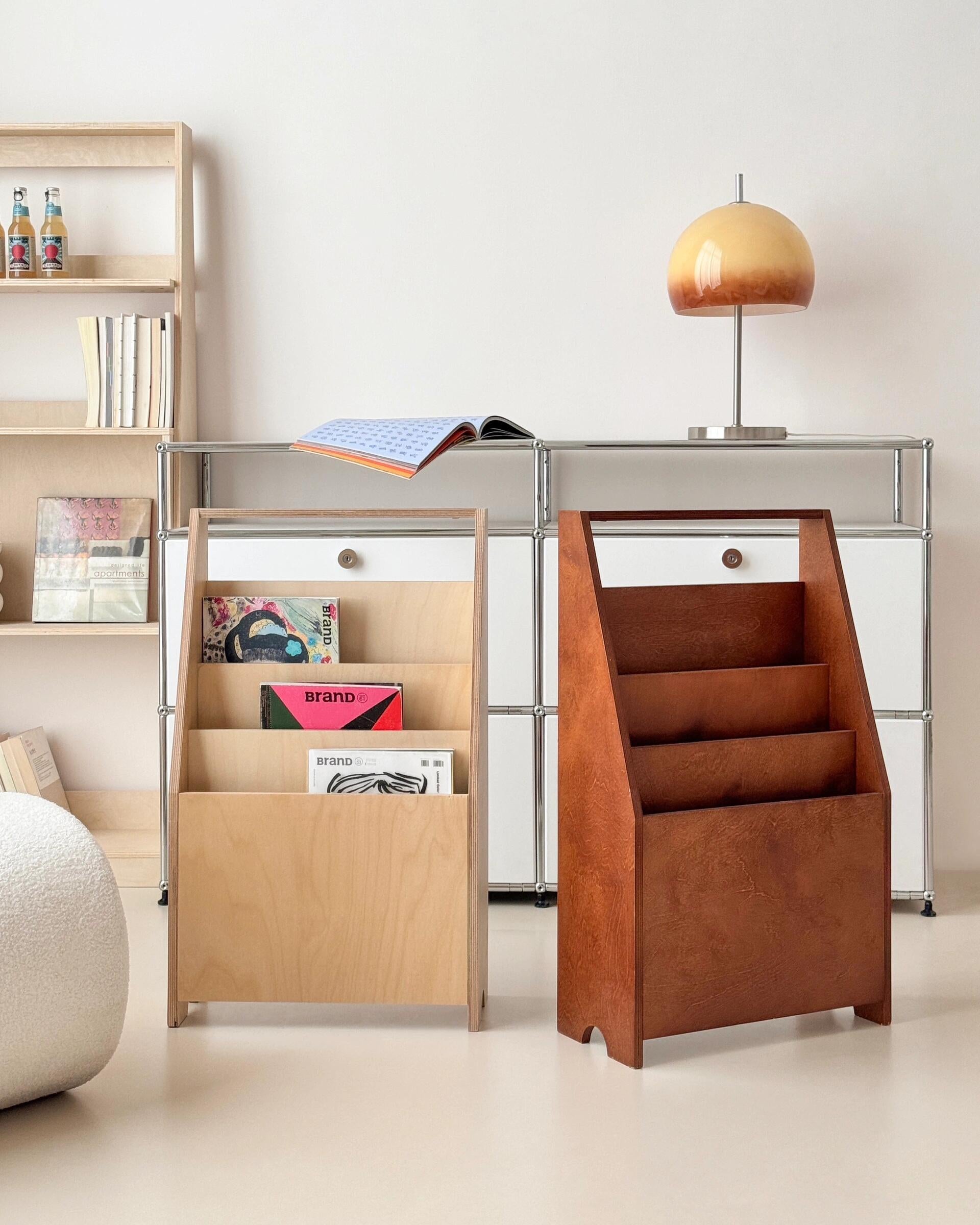 Vintage Wooden Magazine Rack-3