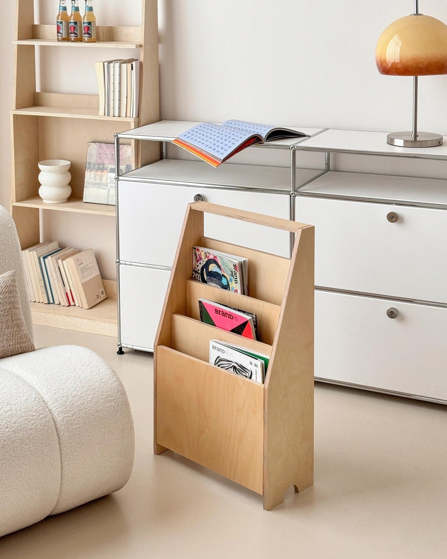 Vintage Wooden Magazine Rack-4
