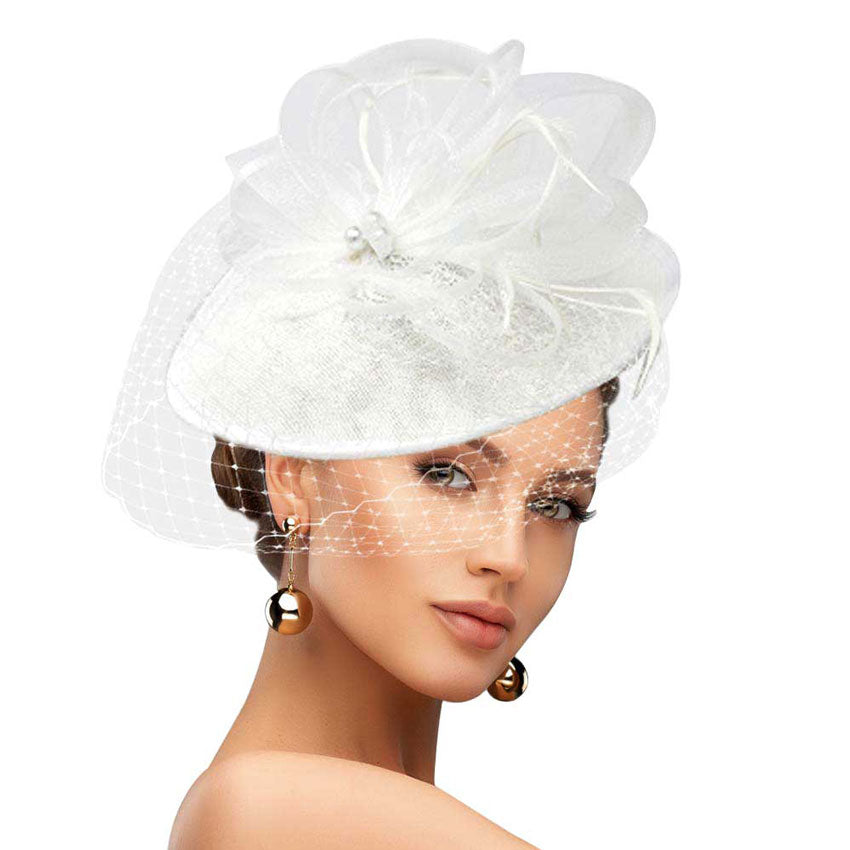 Feather Mesh Fascinator Headband