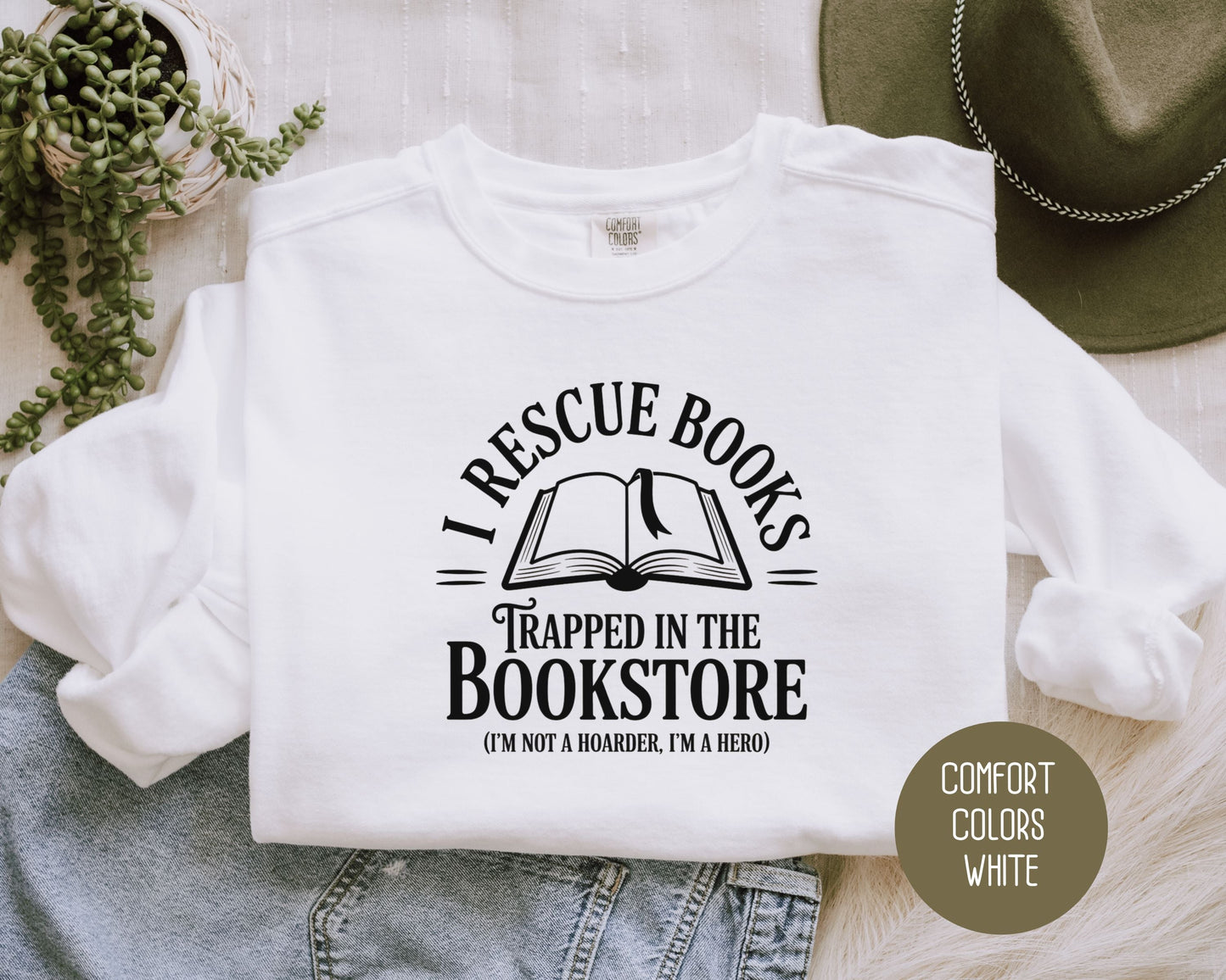 I Rescue Books from the Bookstore Comfort Colors Sweatshirt-7