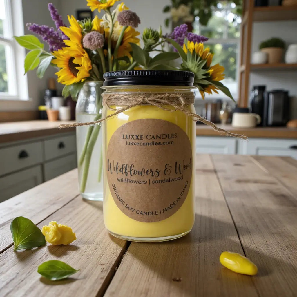 Wildflowers & Wood Mason | Organic Soy Candle