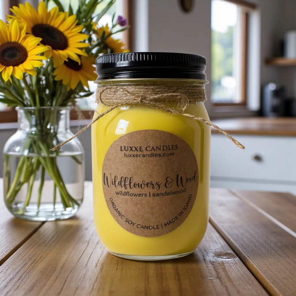 Wildflowers & Wood Mason | Organic Soy Candle