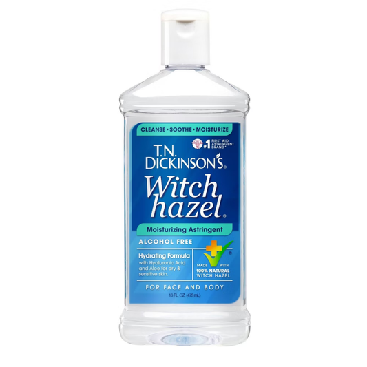 T.N. Dickinson's Witch Hazel bottle on a white background