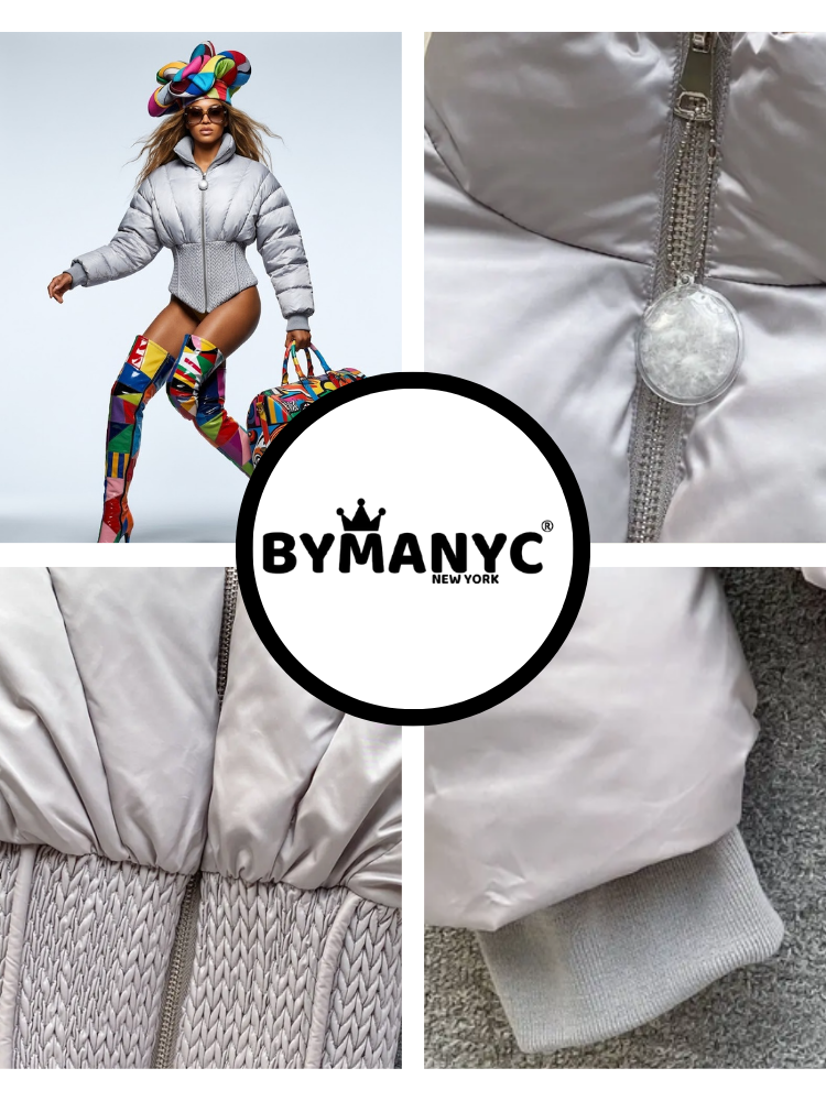 Women's Corset-Style Puffer Jacket SILVERSTONE New Collection Prêt-à-Porter BYMANYC ® New York-1