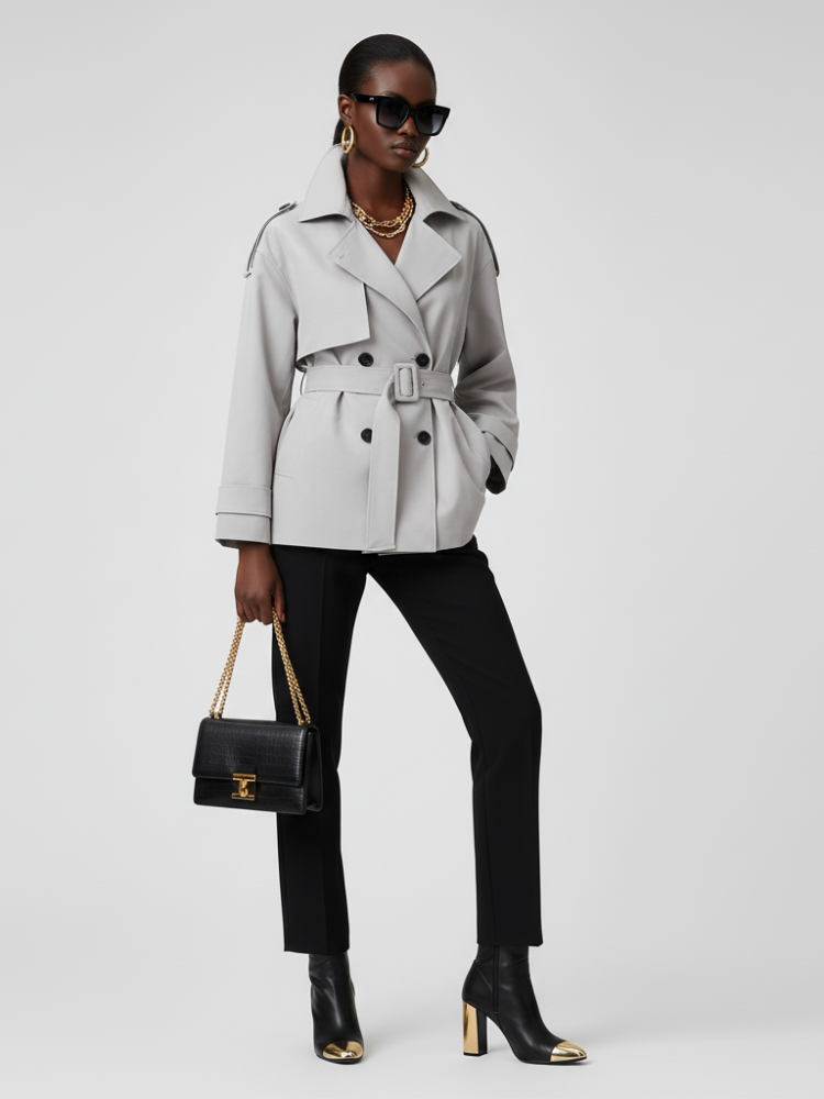 Women's Cropped Trench Jacket DUMBO ECO FASHION BYMANYC ® New York-1