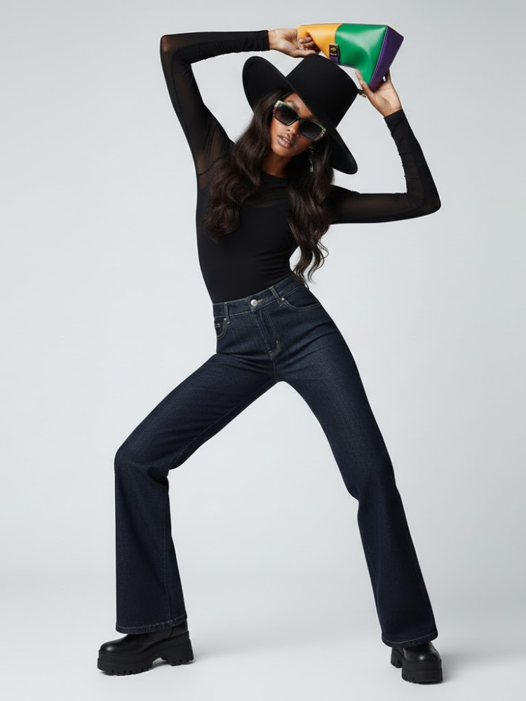 Women's Denim Trousers HUDSON YARDS NYFW New Colecction BYMANYC ® New York-0