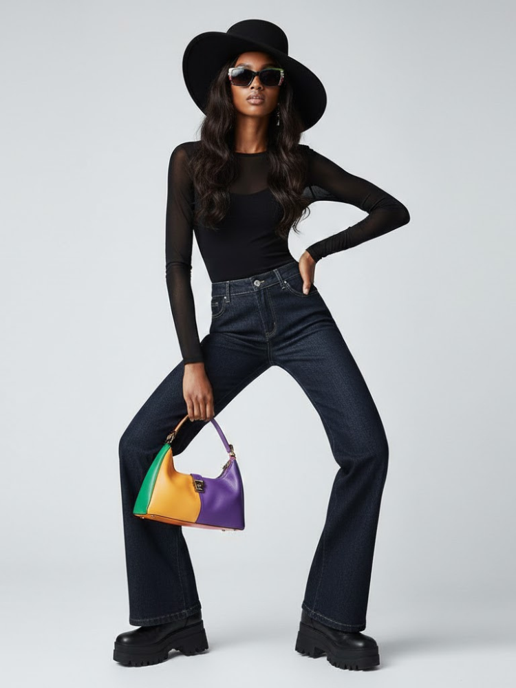 Women's Denim Trousers HUDSON YARDS NYFW New Colecction BYMANYC ® New York-2