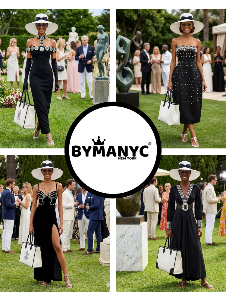 Women's Dress Strapless Embellished Black TRIBECA New Collection THE HAMPTONS BYMANYC ® New York-1