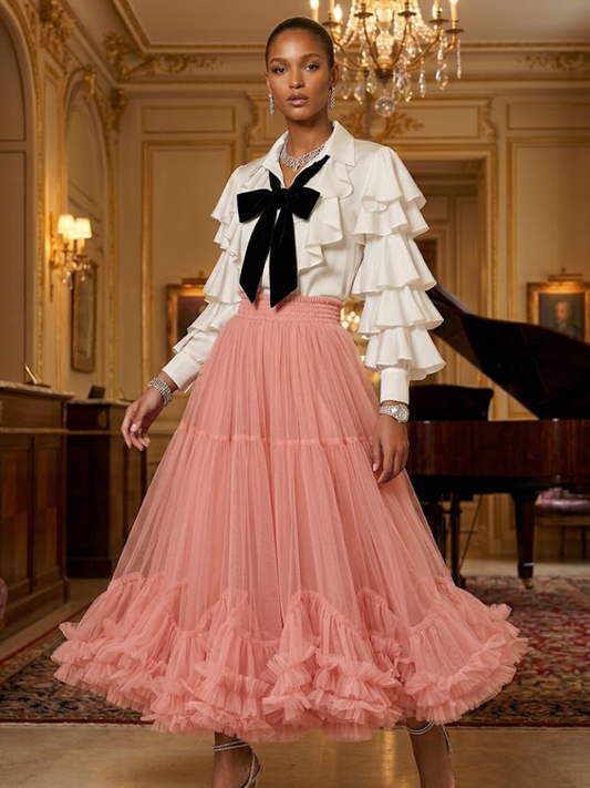 Women's Dusty Rose Tulle Skirt • SAINT-GERMAIN • New Collection PARIS LE MARAIS BYMANYC ® New York-0