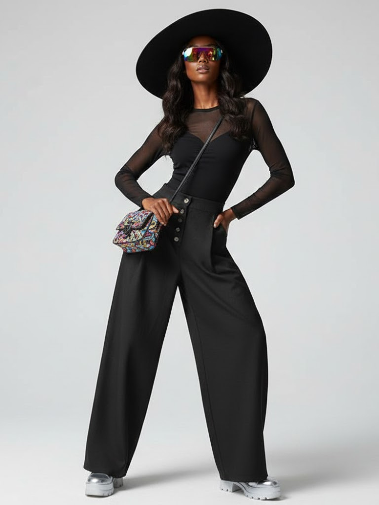 Women's Extra Wide Trousers BROOKLYN HEIGHTS NYFW New Colecction BYMANYC ® New York-0