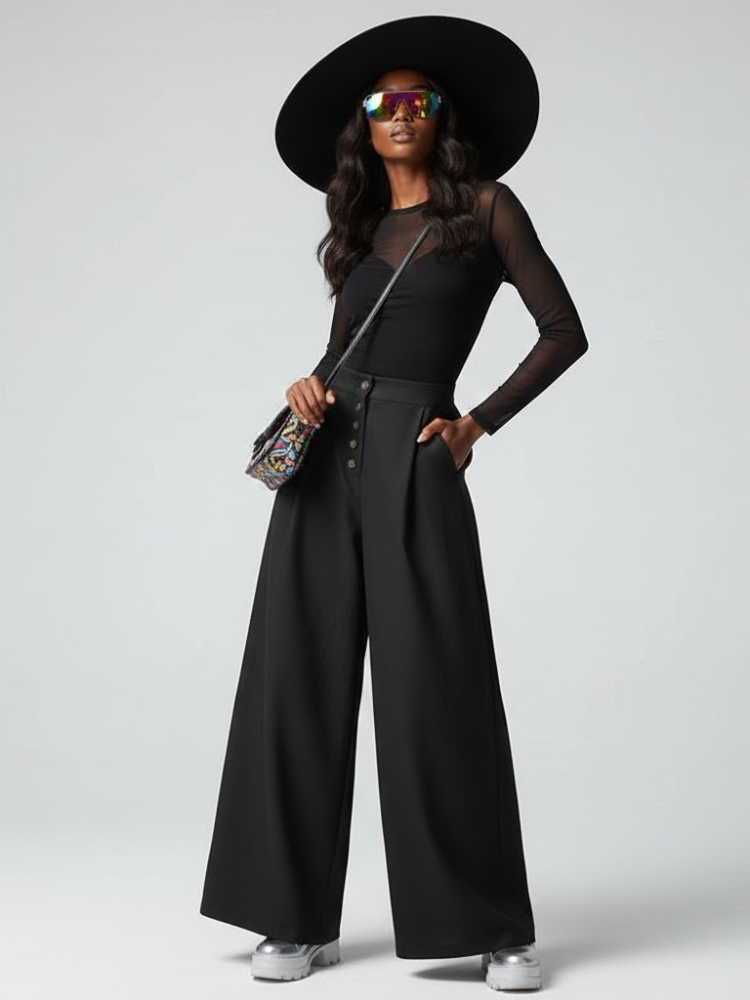 Women's Extra Wide Trousers BROOKLYN HEIGHTS NYFW New Colecction BYMANYC ® New York-1