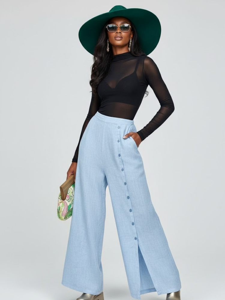 Women's Extra Wide Trousers SOHO NYFW New Colecction BYMANYC ® New York-1