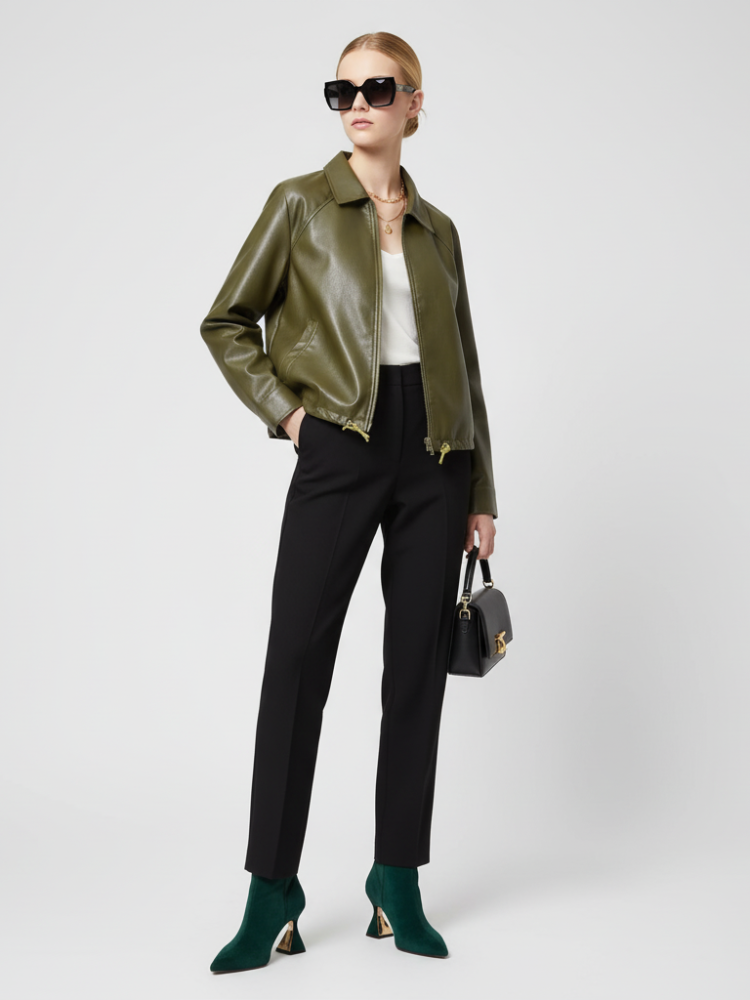 Women's Faux Leather Jacket WEST VILLAGE ECO FASHION BYMANYC ® New York-0