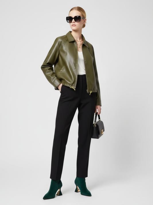 Women's Faux Leather Jacket WEST VILLAGE ECO FASHION BYMANYC ® New York-0