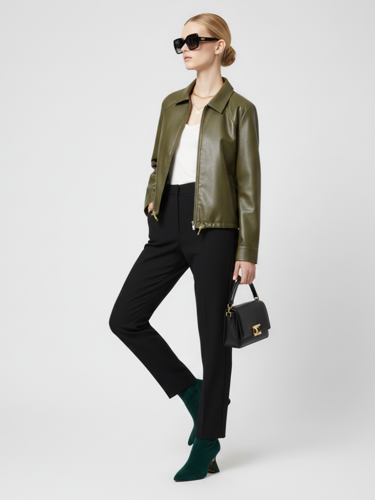 Women's Faux Leather Jacket WEST VILLAGE ECO FASHION BYMANYC ® New York-1