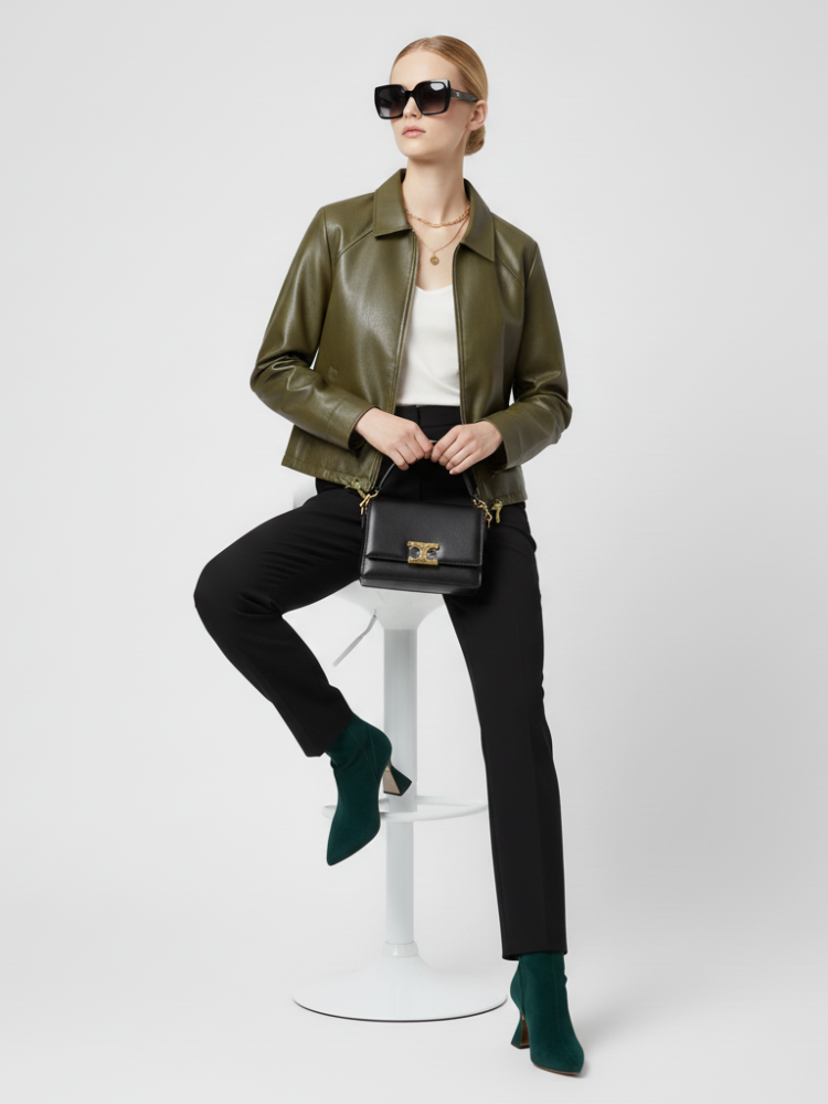 Women's Faux Leather Jacket WEST VILLAGE ECO FASHION BYMANYC ® New York-2