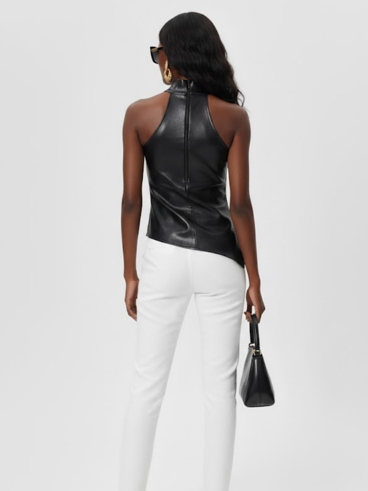 Women's Halter Vegan Leather Top UPPER EAST COUTURE BYMANYC ® New York-1