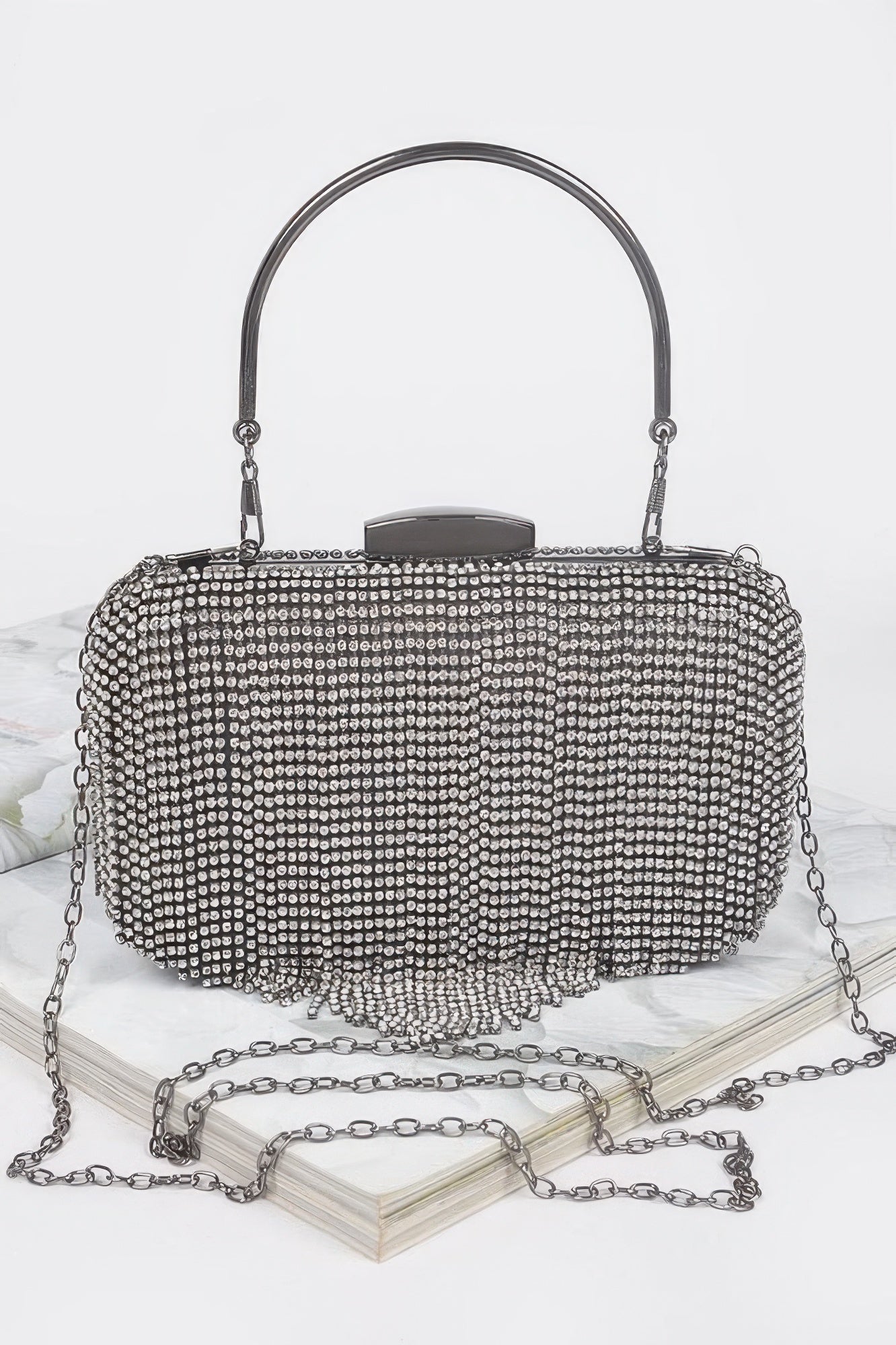 Women's Handbag Rhinestone Fringe Clutch - BROADWAY - BYMANYC ® New York-0