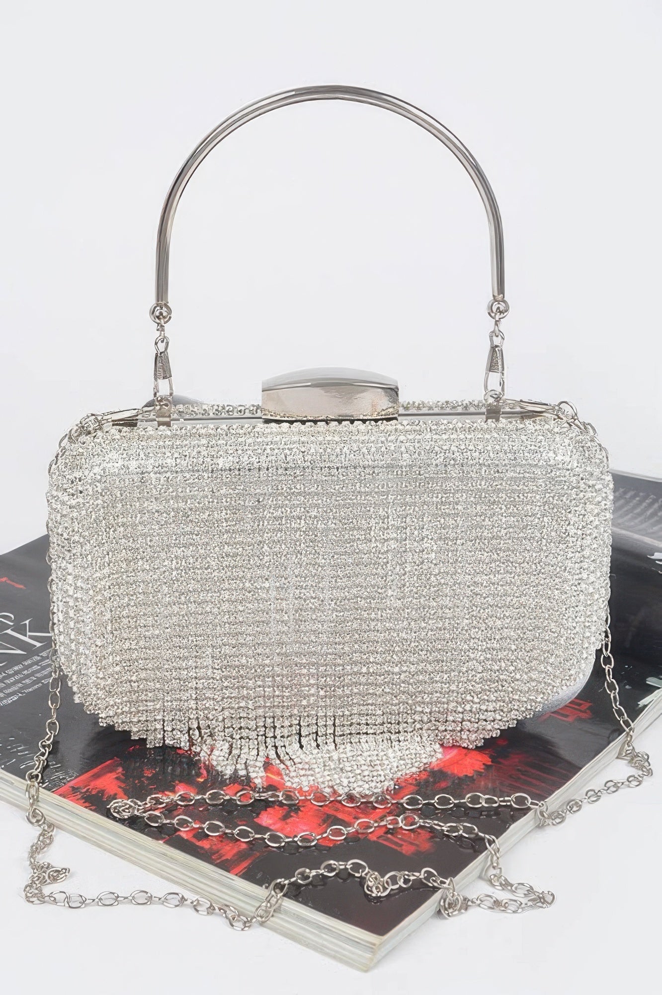 Women's Handbag Rhinestone Fringe Clutch - BROADWAY - BYMANYC ® New York-5