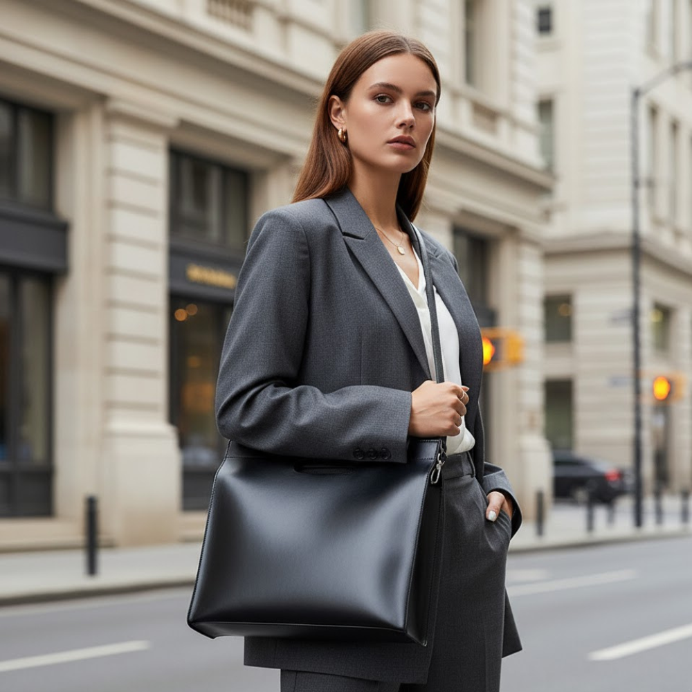 Women's Handbags: Minimalist Cutout Tote | Manhattan Chic Collection BYMANYC ® New York-0