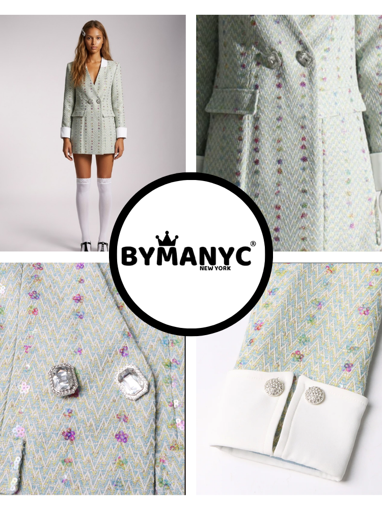 Women's Luxury Embroidered Long Blazer CENTRAL PARK BLOOM New Collection BYMANYC ®-2