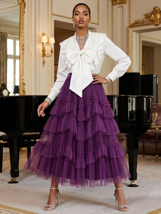Women's Plum Tulle Skirt • OPÉRA GARNIER • New Collection PARIS LE MARAIS BYMANYC ® New York-0
