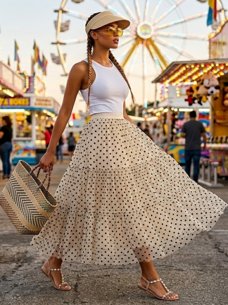 Women's Skirt CHELSEA Ruffle Dream Collection - Los Angeles BYMANYC New York-0