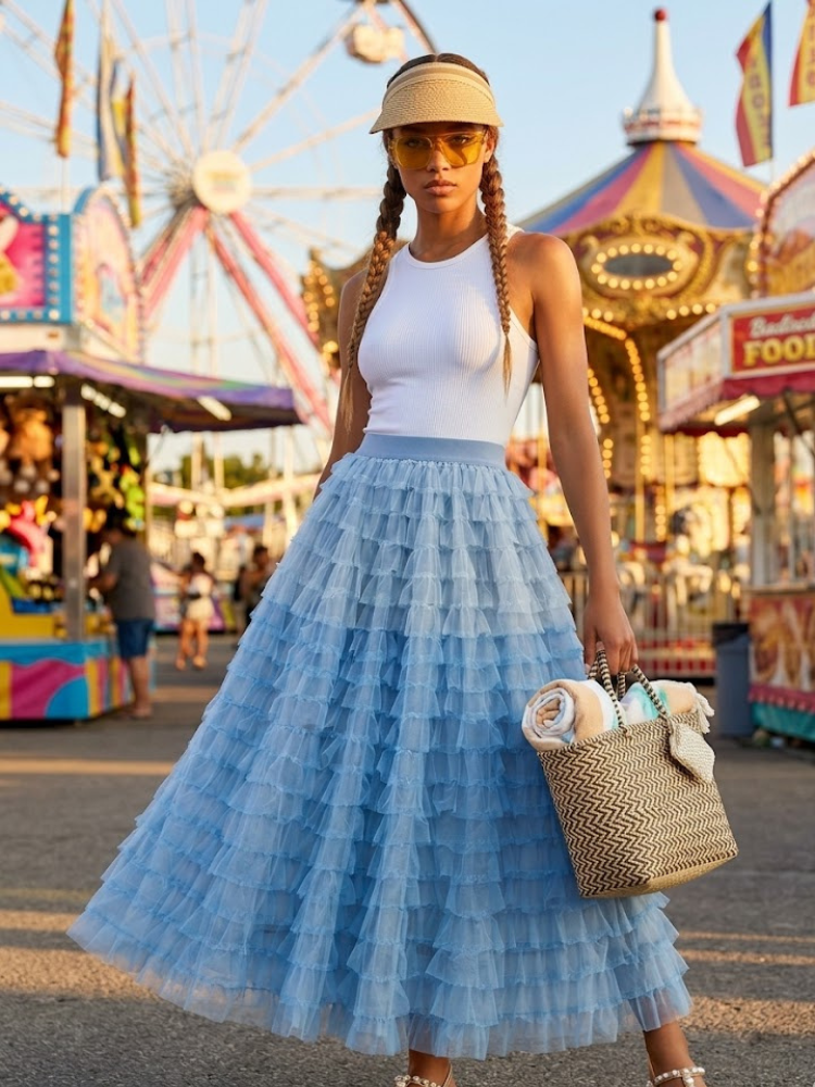 Women's Skirt SOHO Tulle Cascade Collection - Los Angeles BYMANYC New York-0