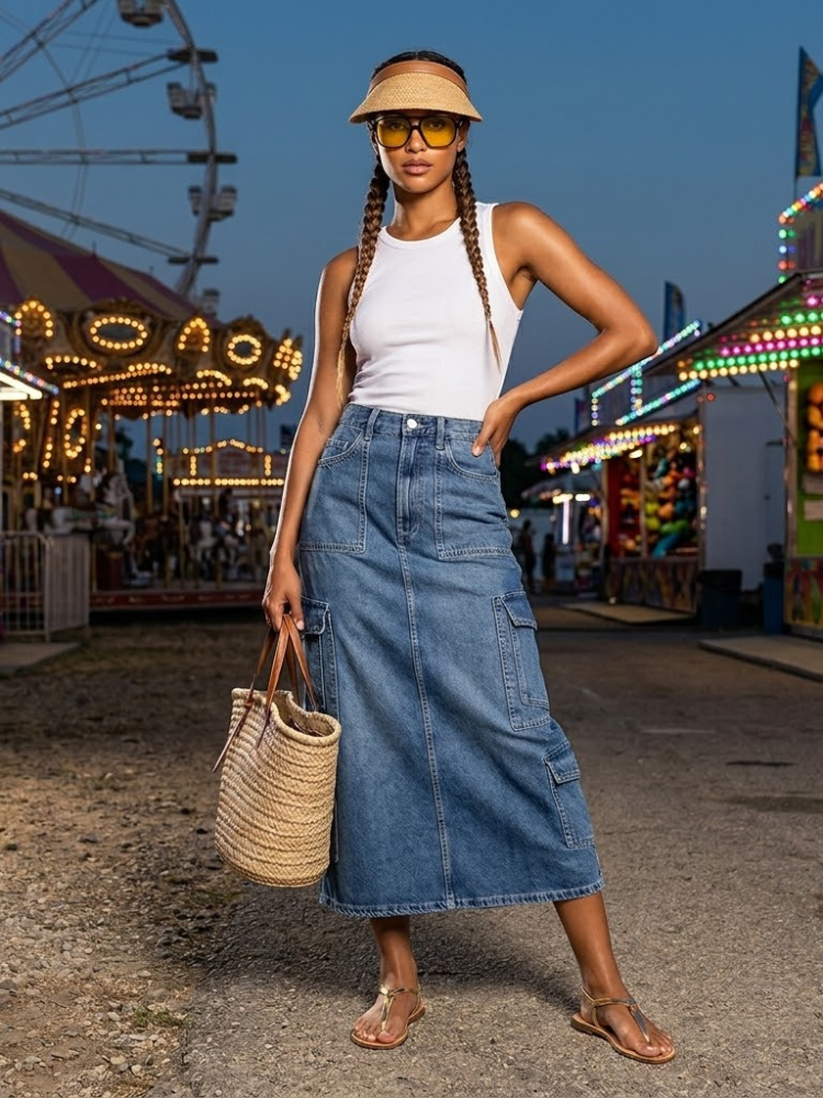 Women's Skirt TRIBECA Pleated Stardust Collection - Los Angeles BYMANYC New York-0