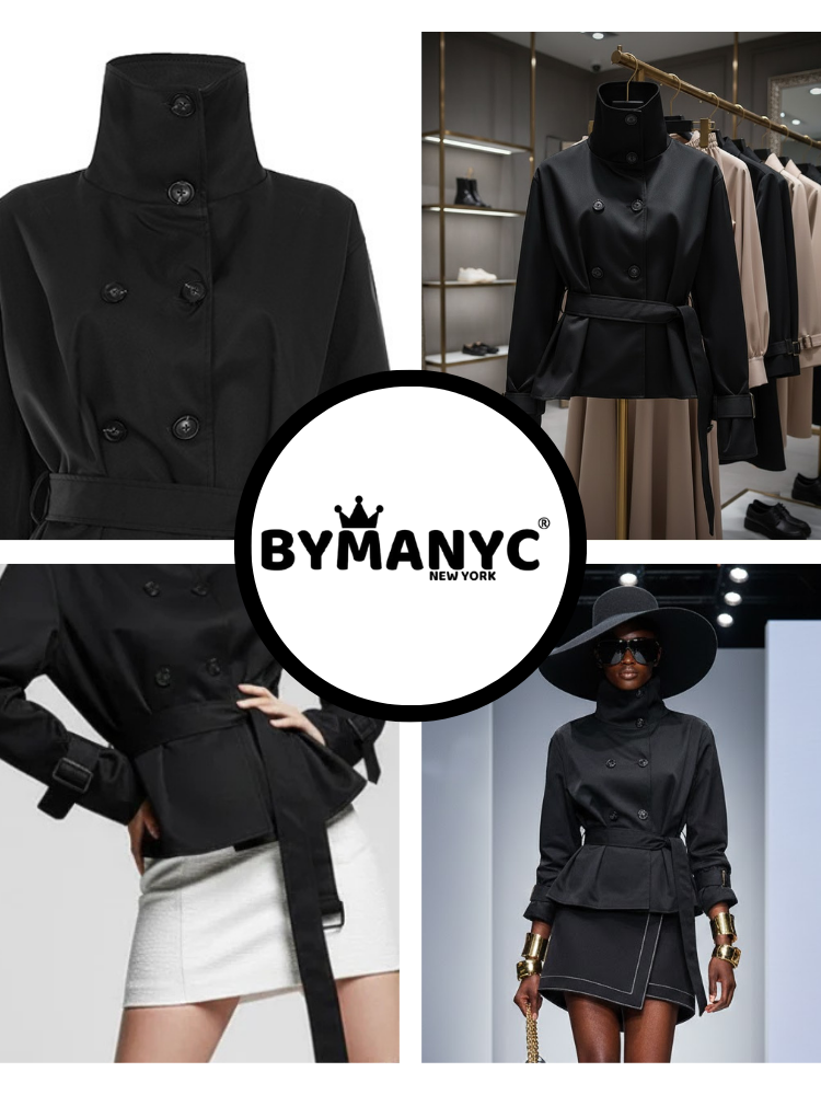 Women's Structured Wrap Jacket BLACK - COBBLE HILL: New Collection COUTURE in BROOKLYN - BYMANYC ® New York-2