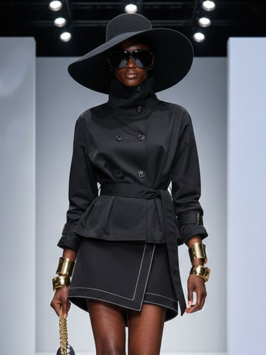 Women's Structured Wrap Jacket BLACK - COBBLE HILL: New Collection COUTURE in BROOKLYN - BYMANYC ® New York-0
