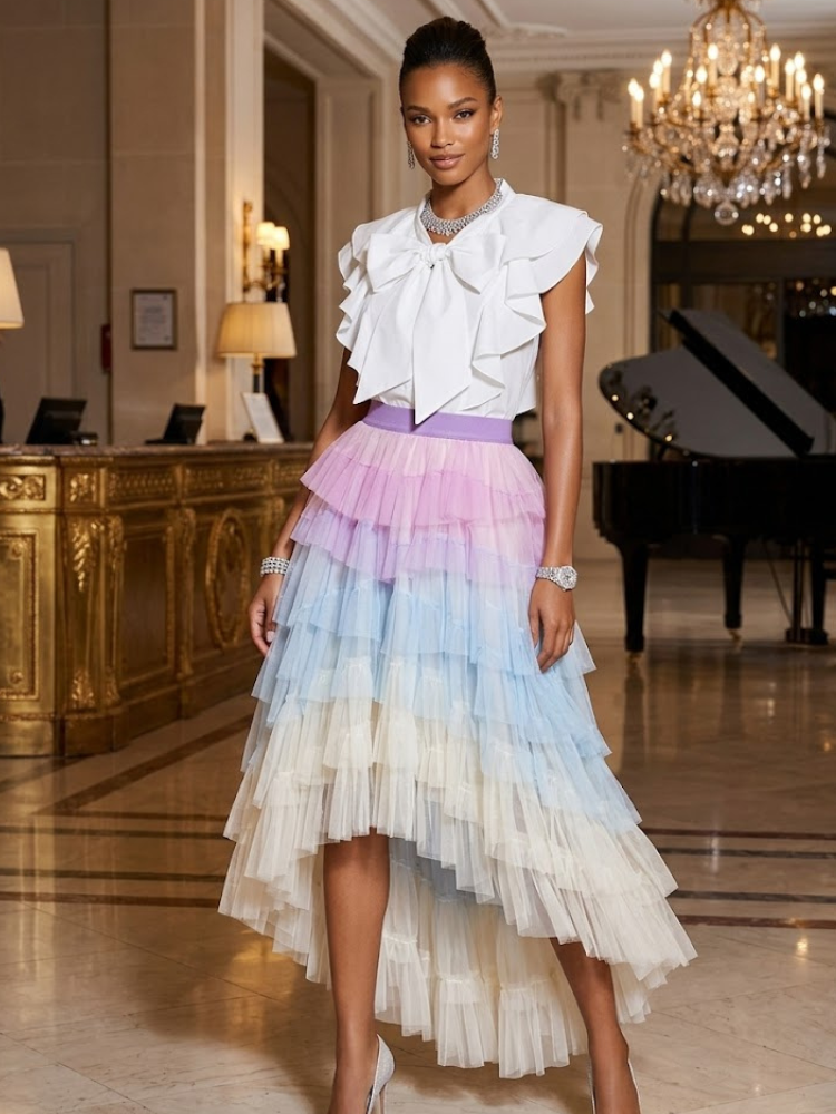 Women's Tricolor Tulle Skirt • MONTMARTRE • New Collection PARIS LE MARAIS BYMANYC ® New York-0