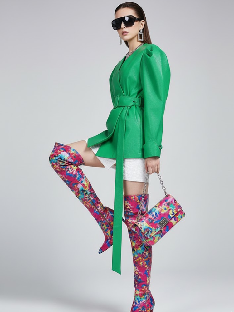 Women's Wrap Jacket EMERALD - DUMBO: New Collection COUTURE in BROOKLYN - BYMANYC ® New York-1