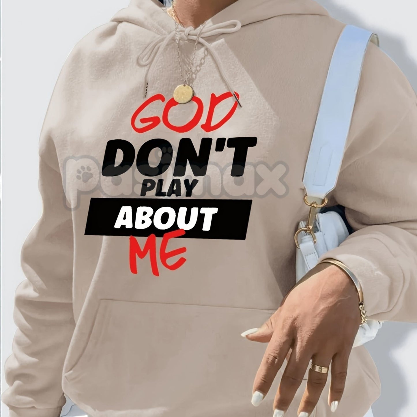 Women's Front Slogan Letter Print Hooded Sweatshirt – Casual Graphic Pullover, Trendy Statement Hoodie