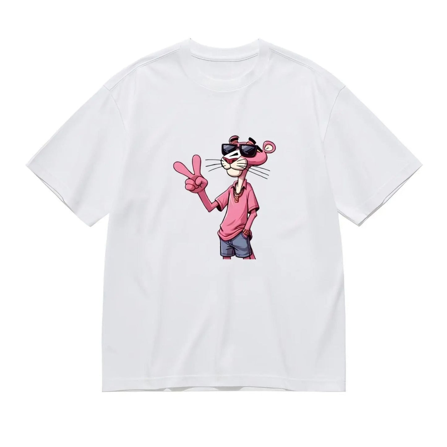 Women's Pink Panther Tee - Timeless Cartoon Graphic Shirt, Playful Casual Apparel