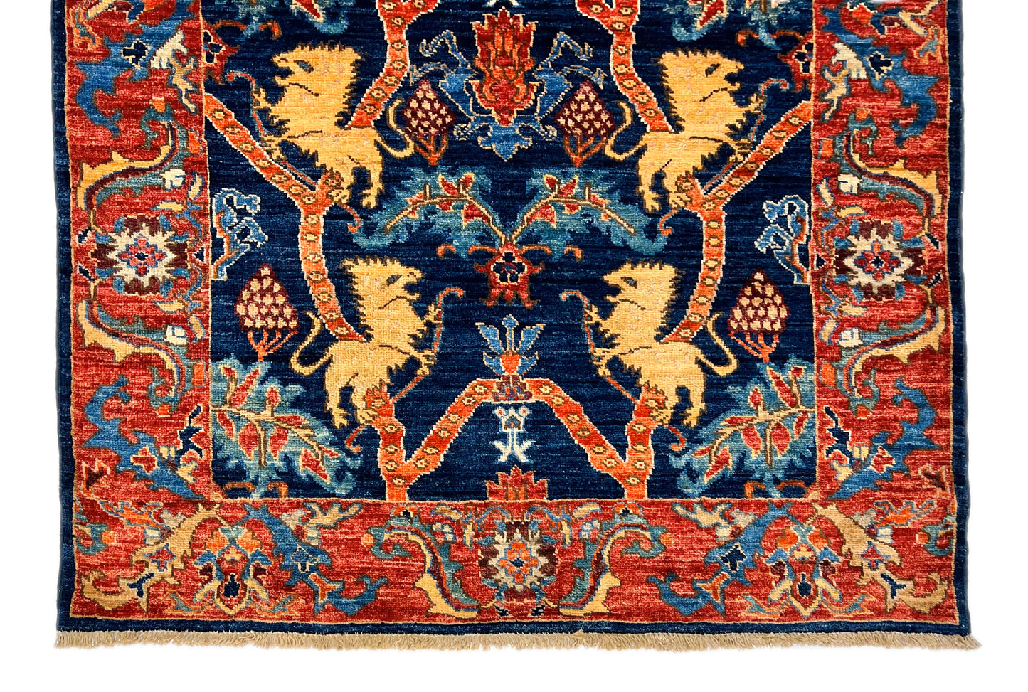 Afghan Folk/Serapi (3x5) blue/red-3