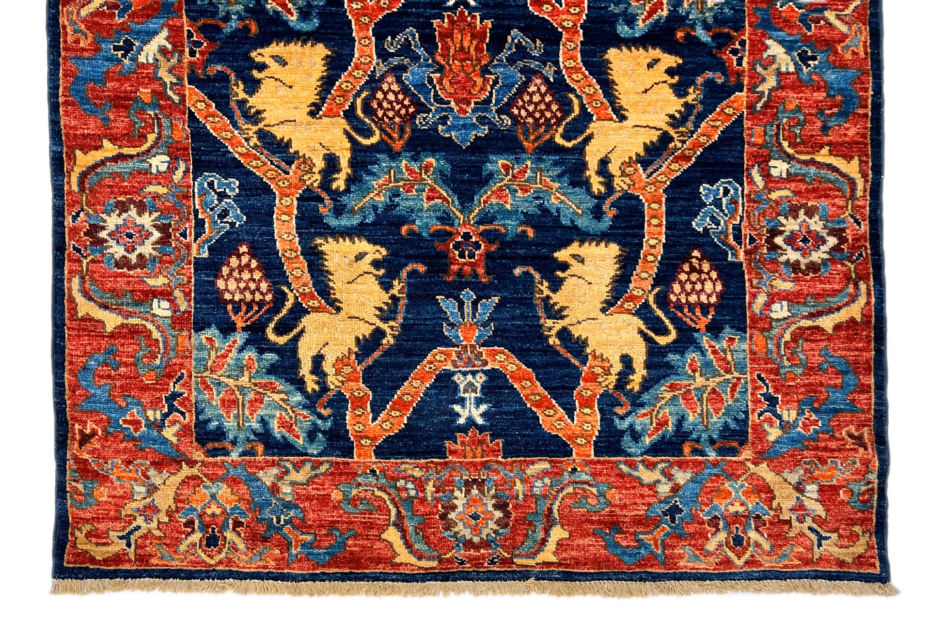 Afghan Folk/Serapi (3x5) blue/red-3