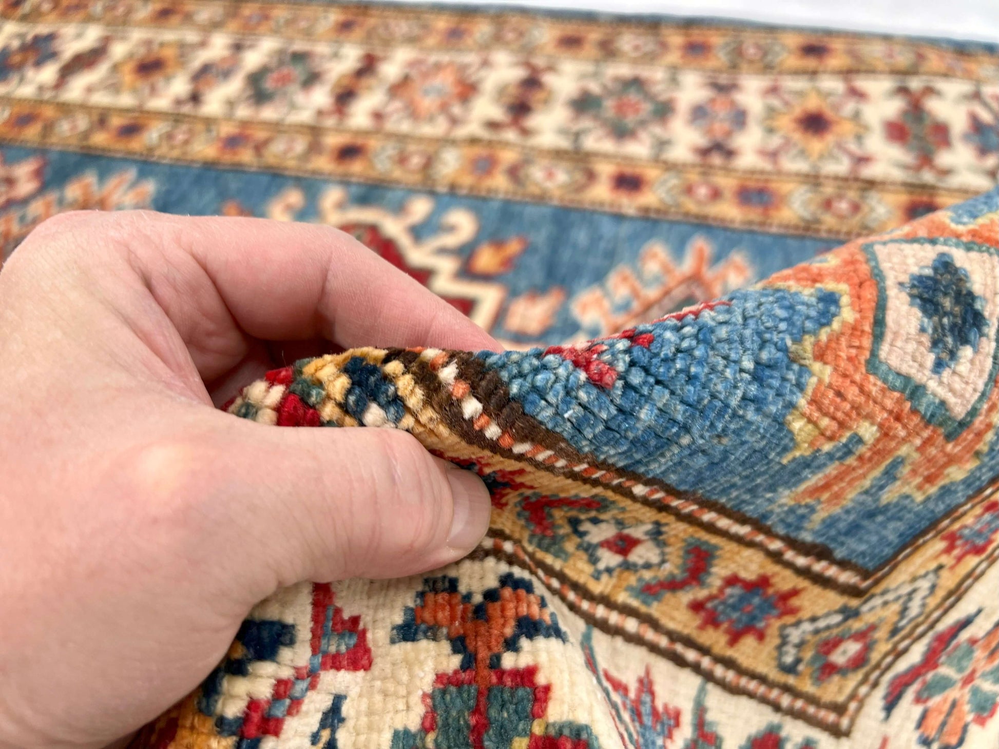 Super Kazak (2'11"x4'00") denim blue/ivory-3