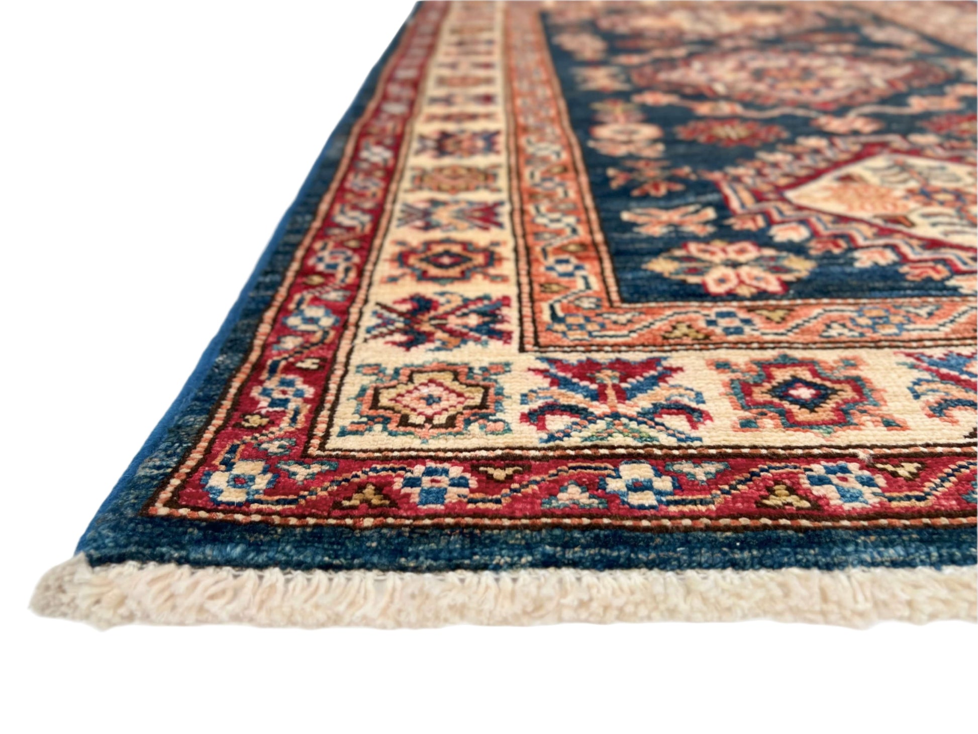 Super Kazak (2'08"x3'10") blue/ivory-1