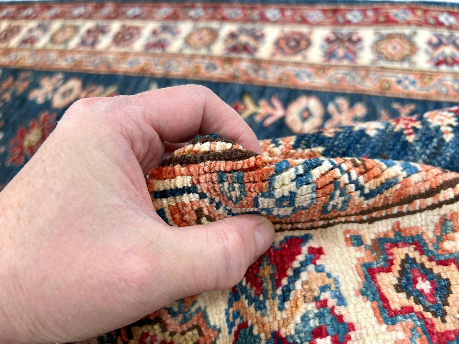 Super Kazak (2'08"x3'10") blue/ivory-3