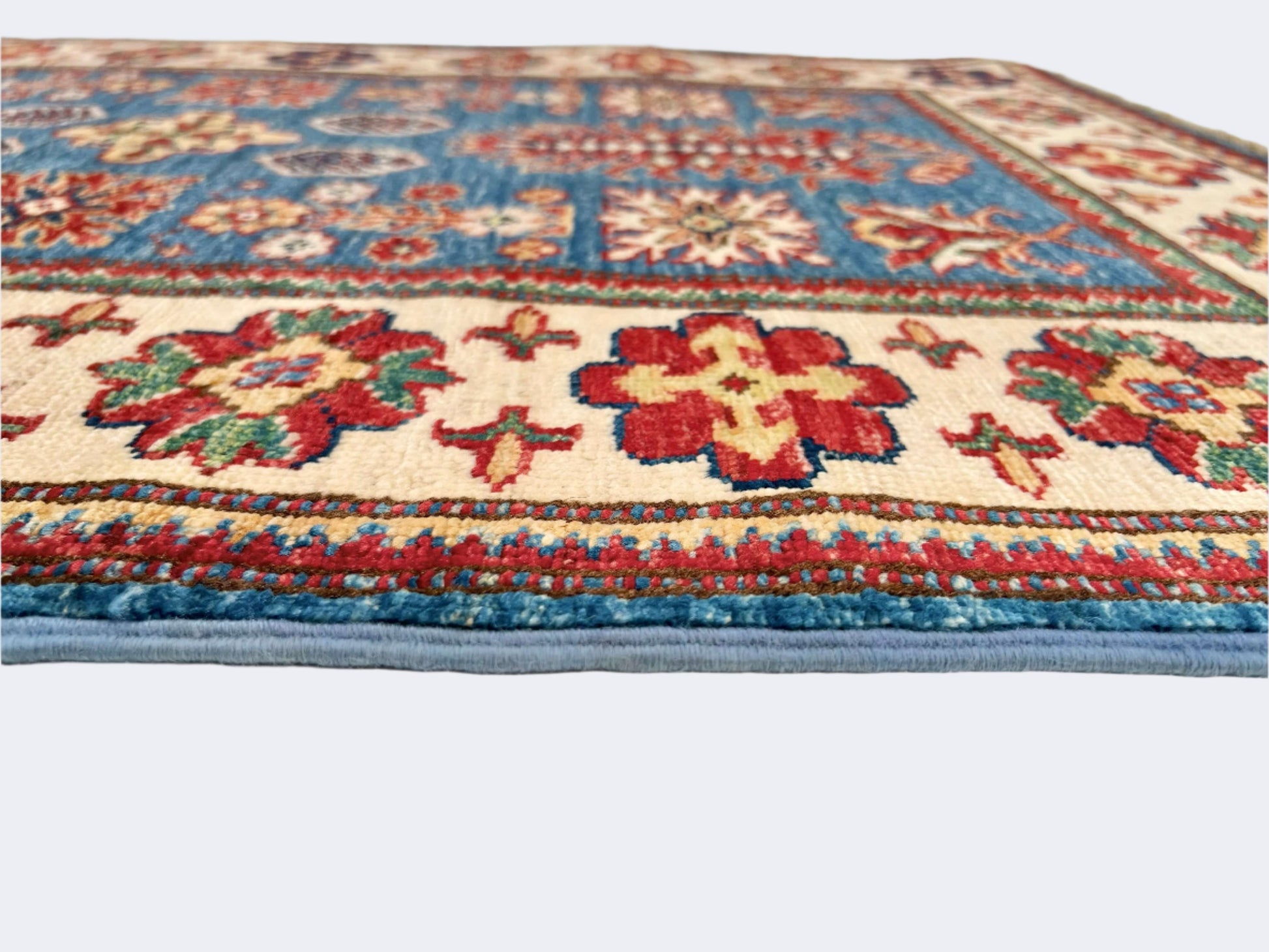 Super Kazak (2'08"x4'00") denim blue/ivory-4