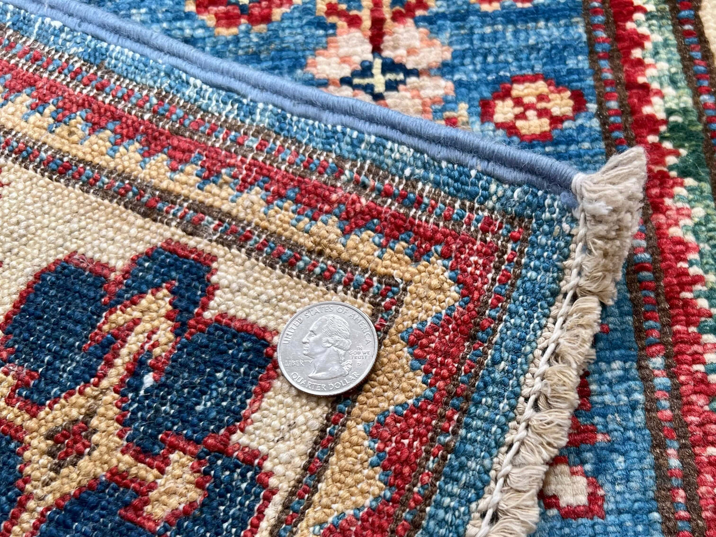 Super Kazak (2'08"x4'00") denim blue/ivory-2