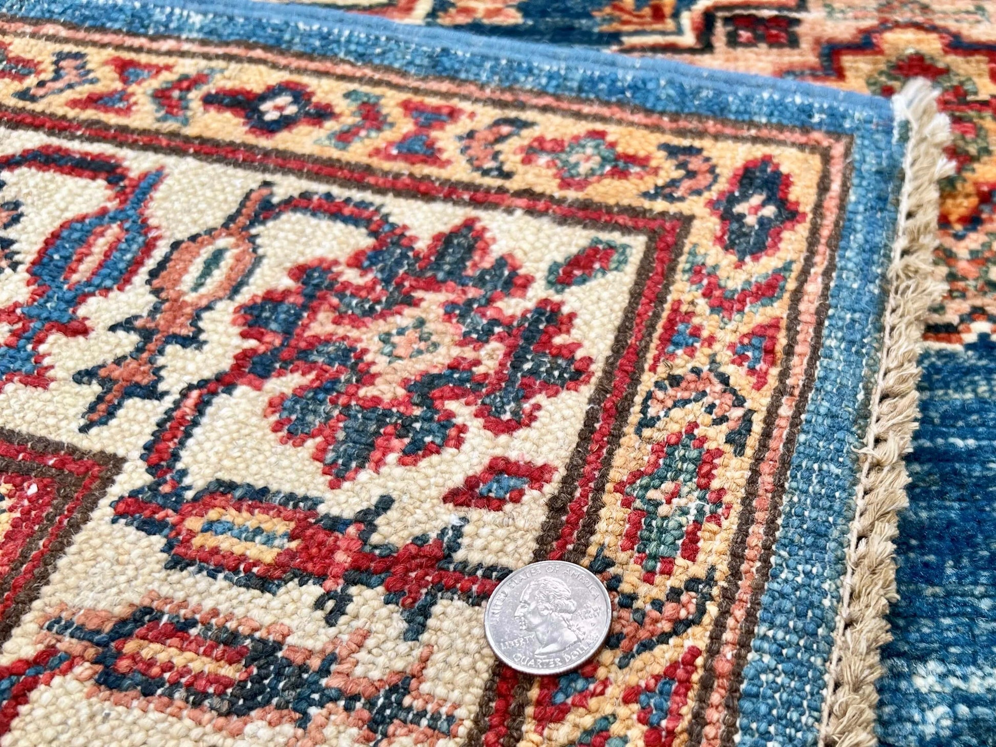 Super Kazak (3'04"x4'10") denim blue/ivory-4
