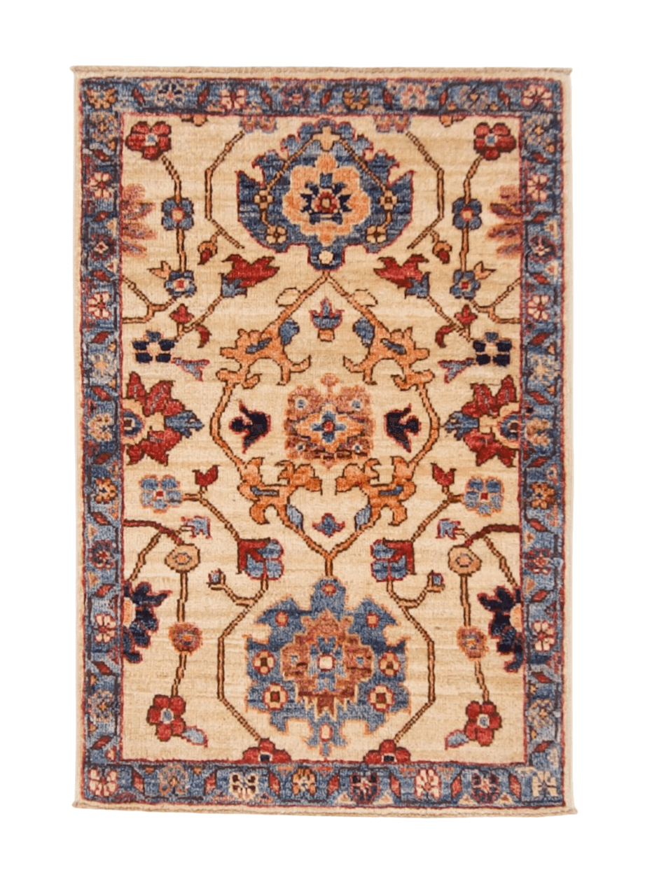 Afghan Ariana (2'00"x3'00") ivory/blue-0