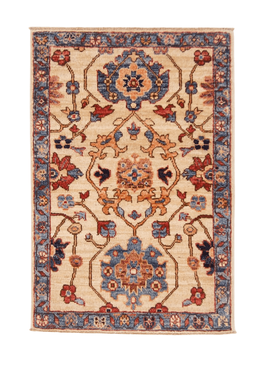 Afghan Ariana (2'00"x3'00") ivory/blue-0