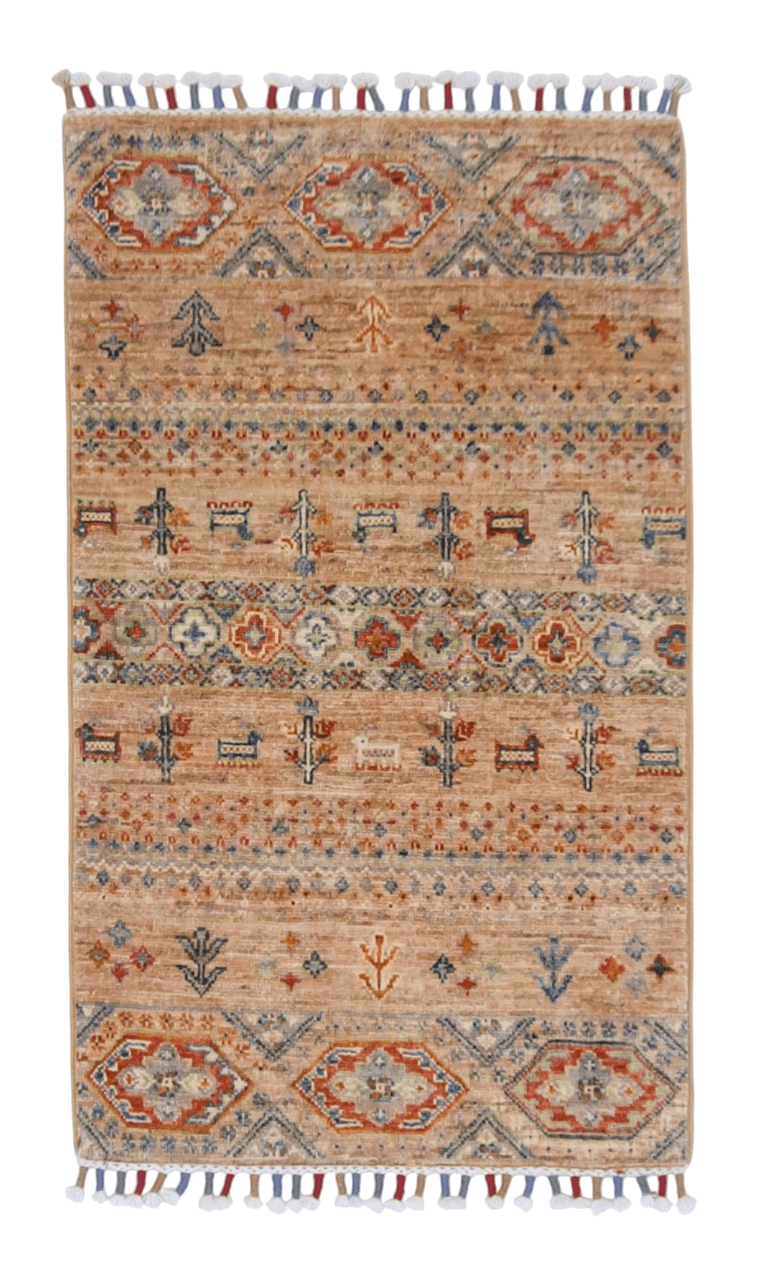 Afghan Gabbeh (2'00"x3'02") adobe/multicolor-0