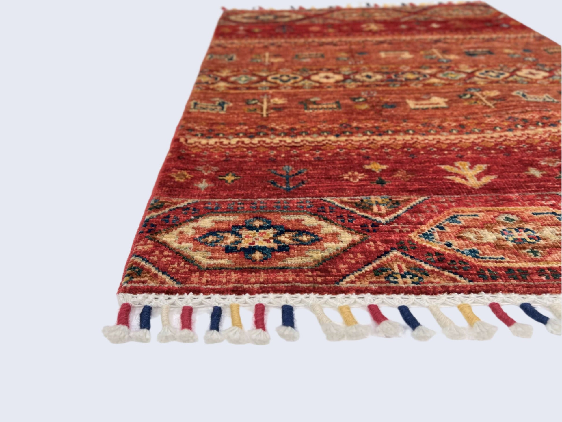 Afghan Khorjin-Gabbeh (2'00"x2'10") red/multicolor-1