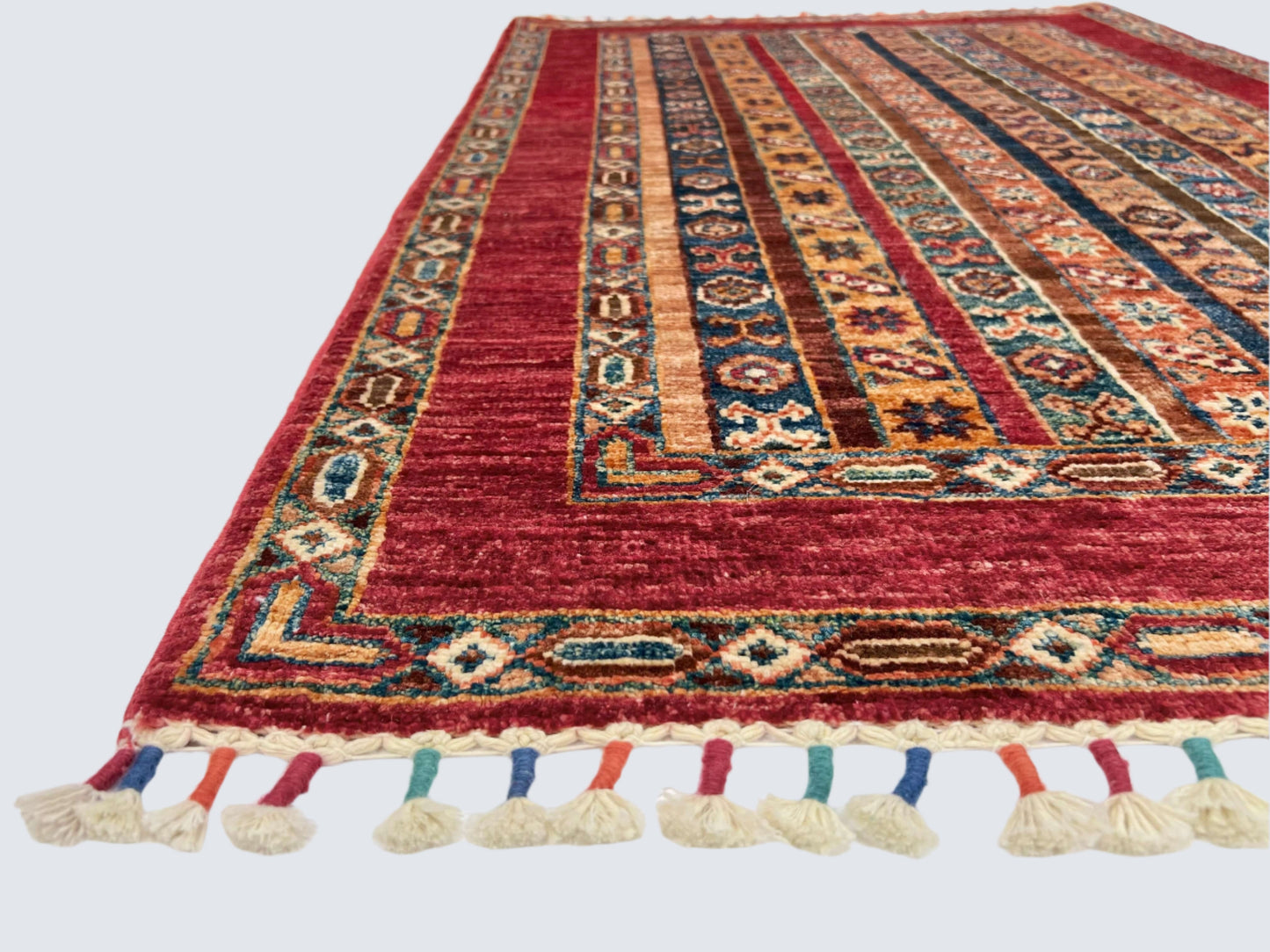 Afghan Shawl (2'09"x4'03") red/multicolor-1